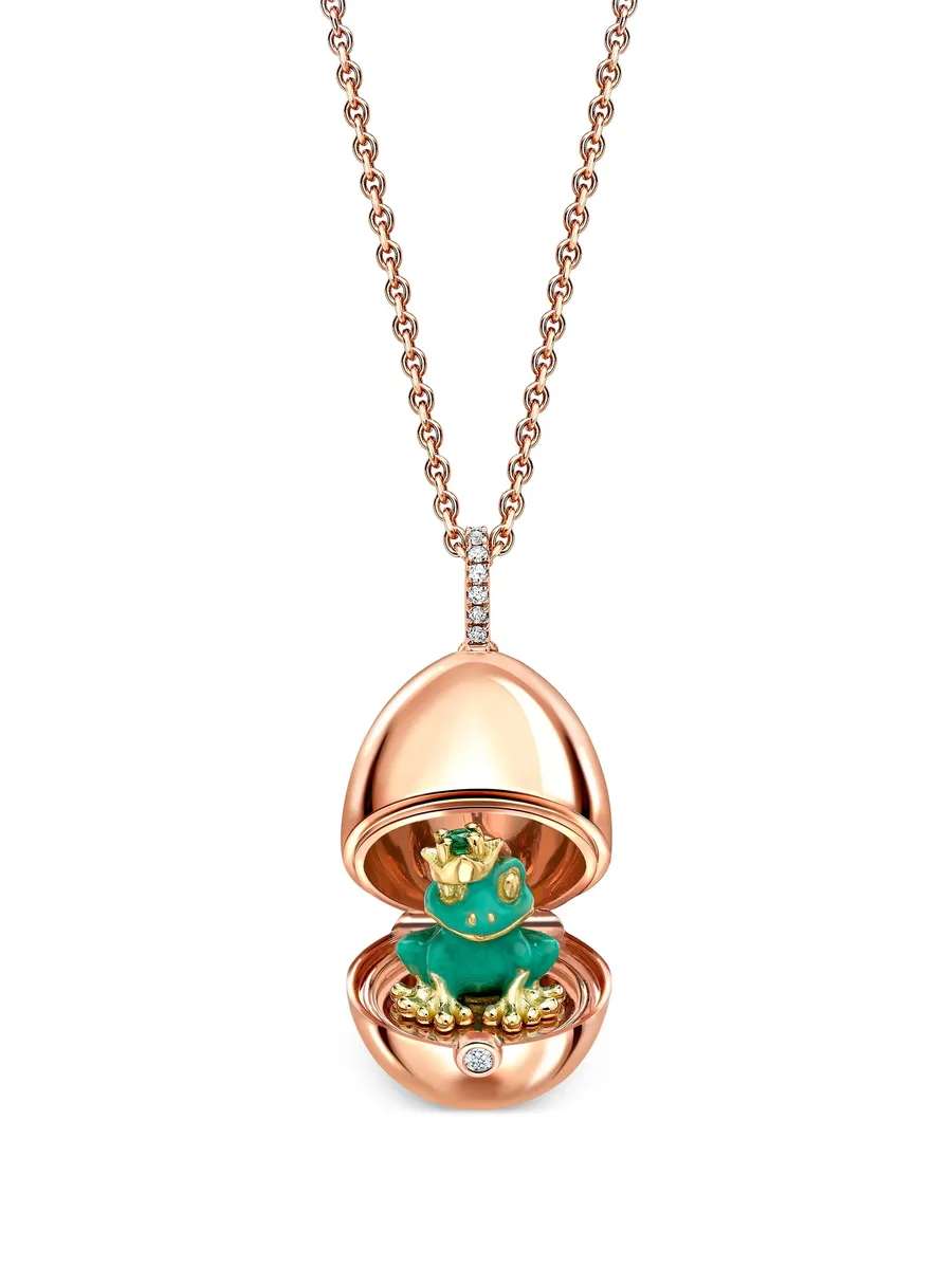 колье Fabergé Essence Frog Surprise из розового золота с бриллиантами 1