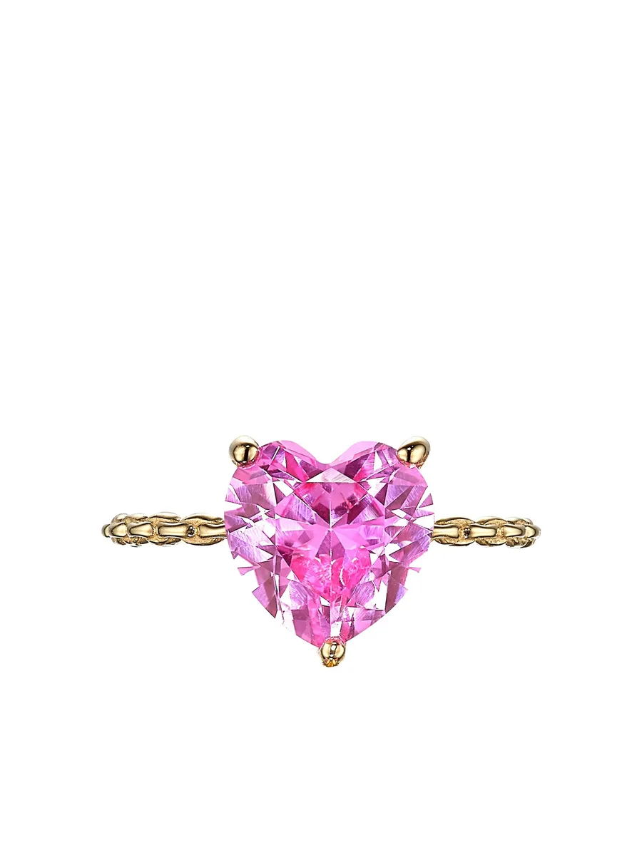 золотое кольцо Heart с сапфирами 1