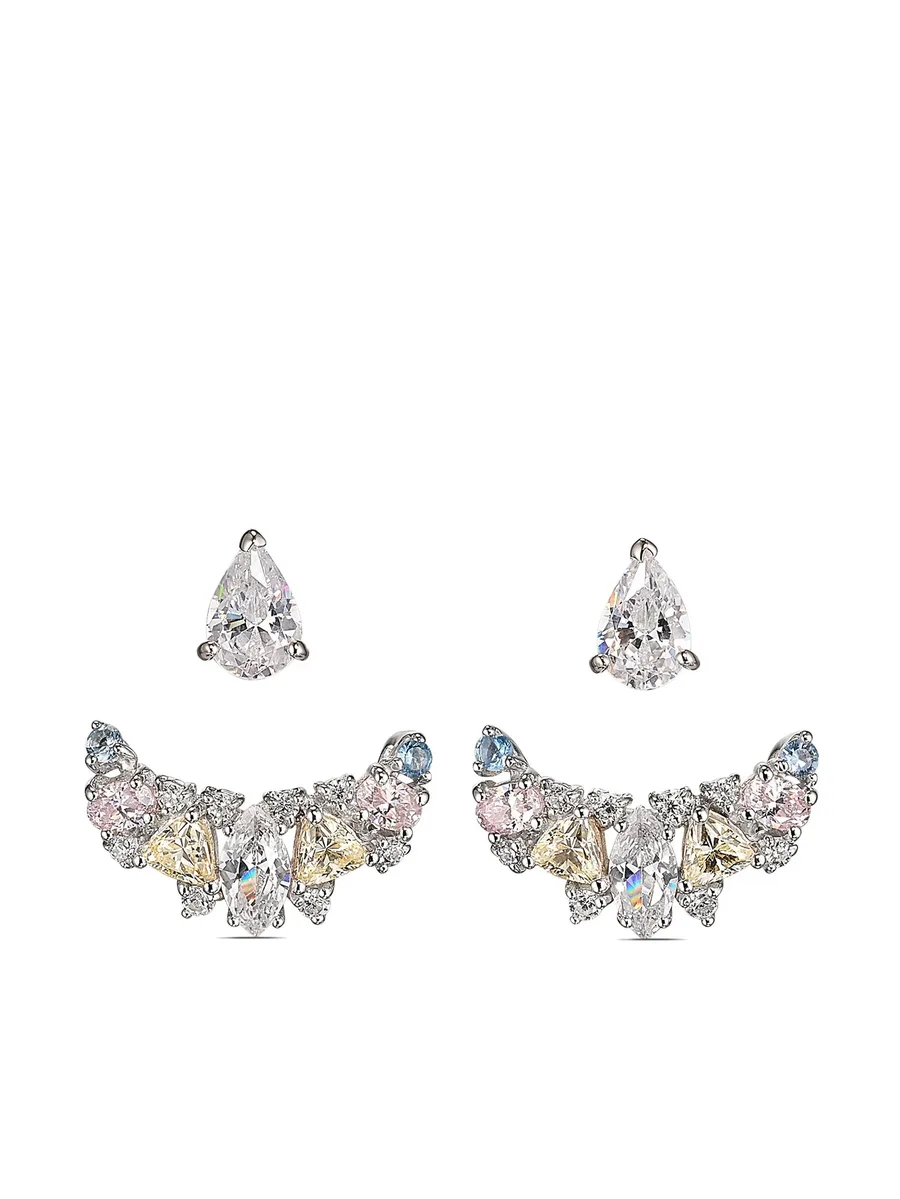серьги Twinkle Ear-Jacket из белого золота 1