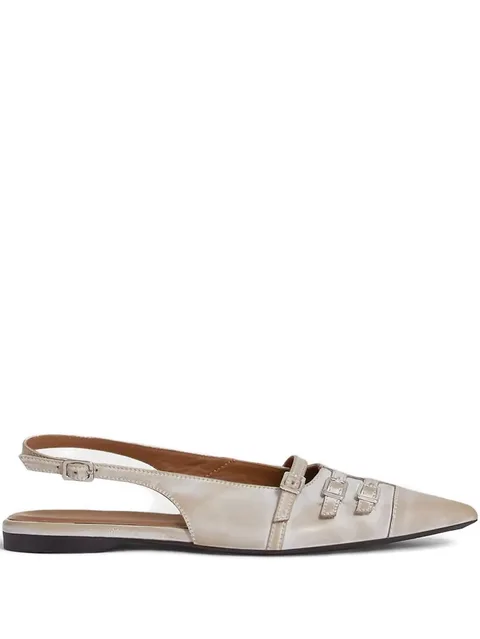 Hermine buckled slingback ballet flats