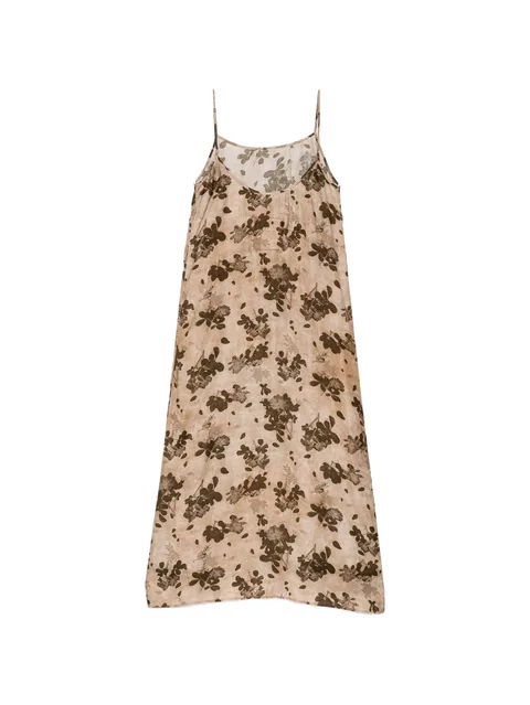 floral-print slip dress