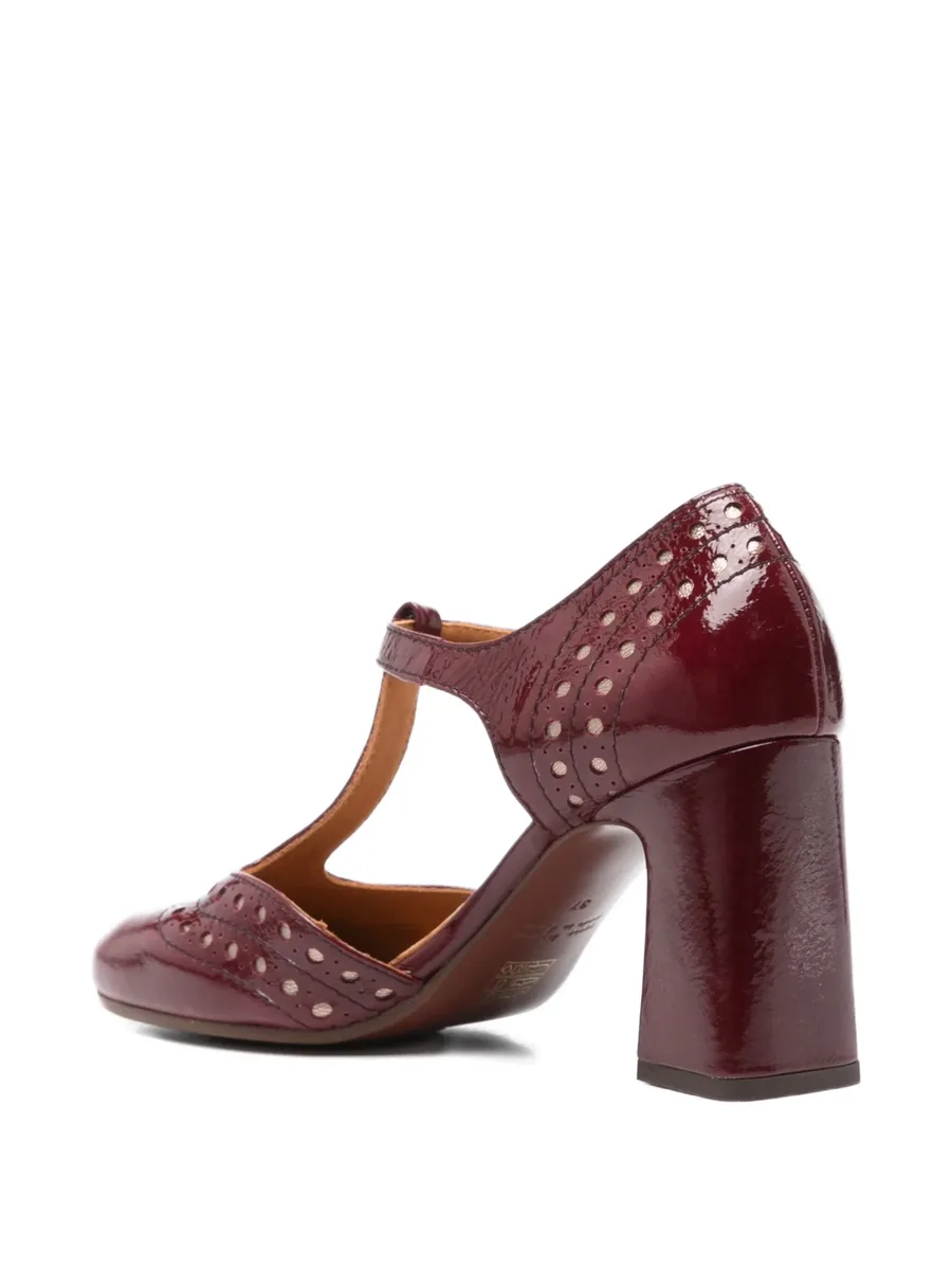85mm perforated T-bar heeled pumps 5