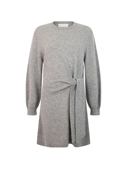 Sal knot-detail long-sleeve mini dress
