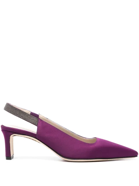 crystal-embellished suede pumps