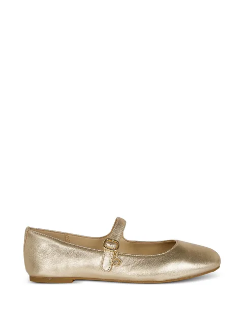 metallic leather Mary Jane ballet flats