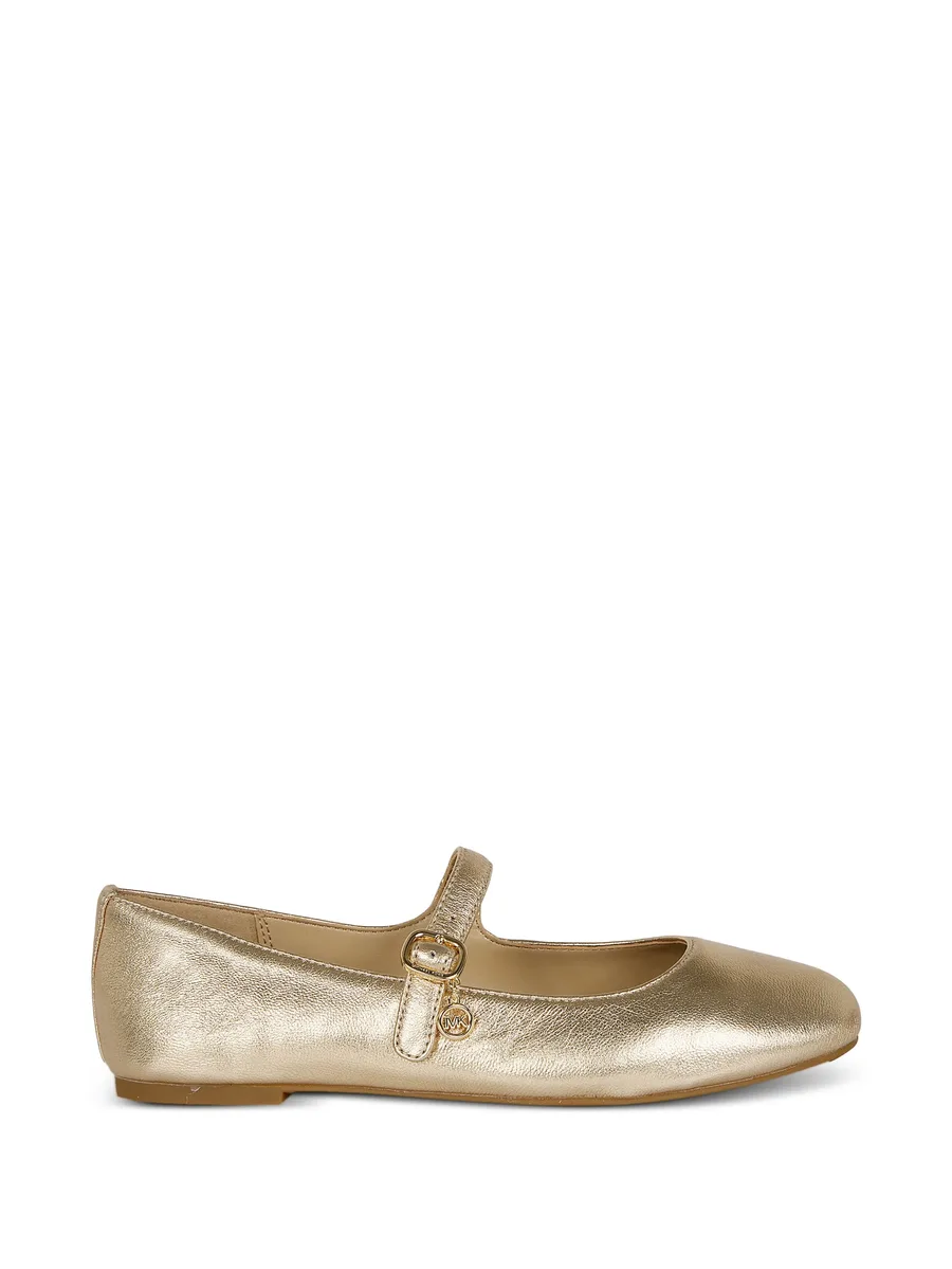 metallic leather Mary Jane ballet flats 2
