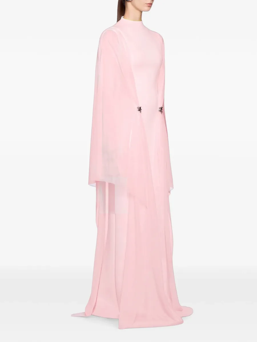 Khaju cape-overlay gathered maxi dress 3