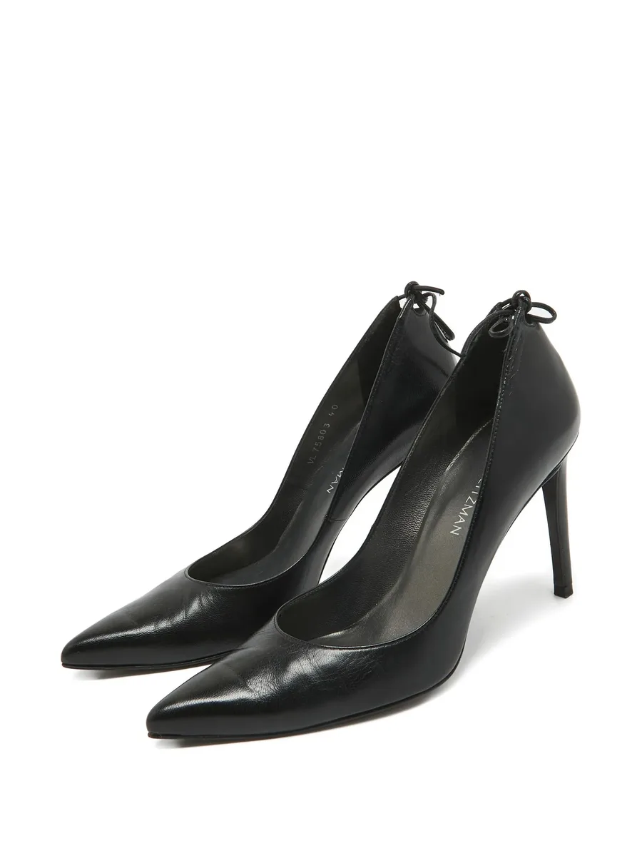 100mm leather heeled pumps 4