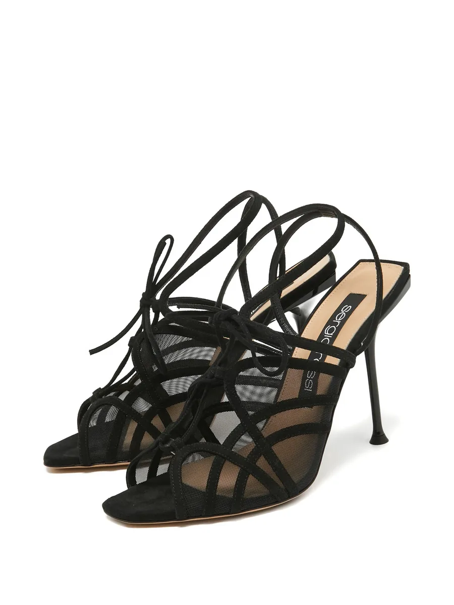 Pre-owned mesh-lace sandals 4