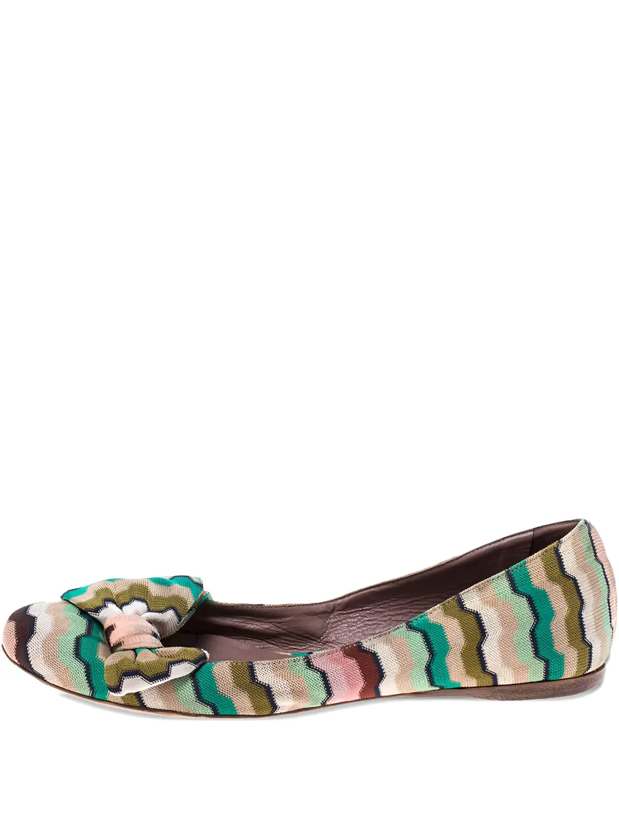 bow-detail wave-pattern ballet flats 2