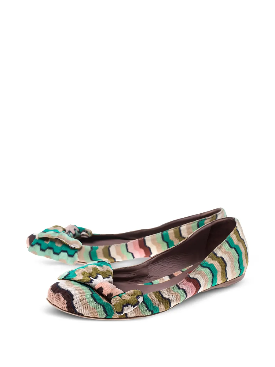 bow-detail wave-pattern ballet flats 4