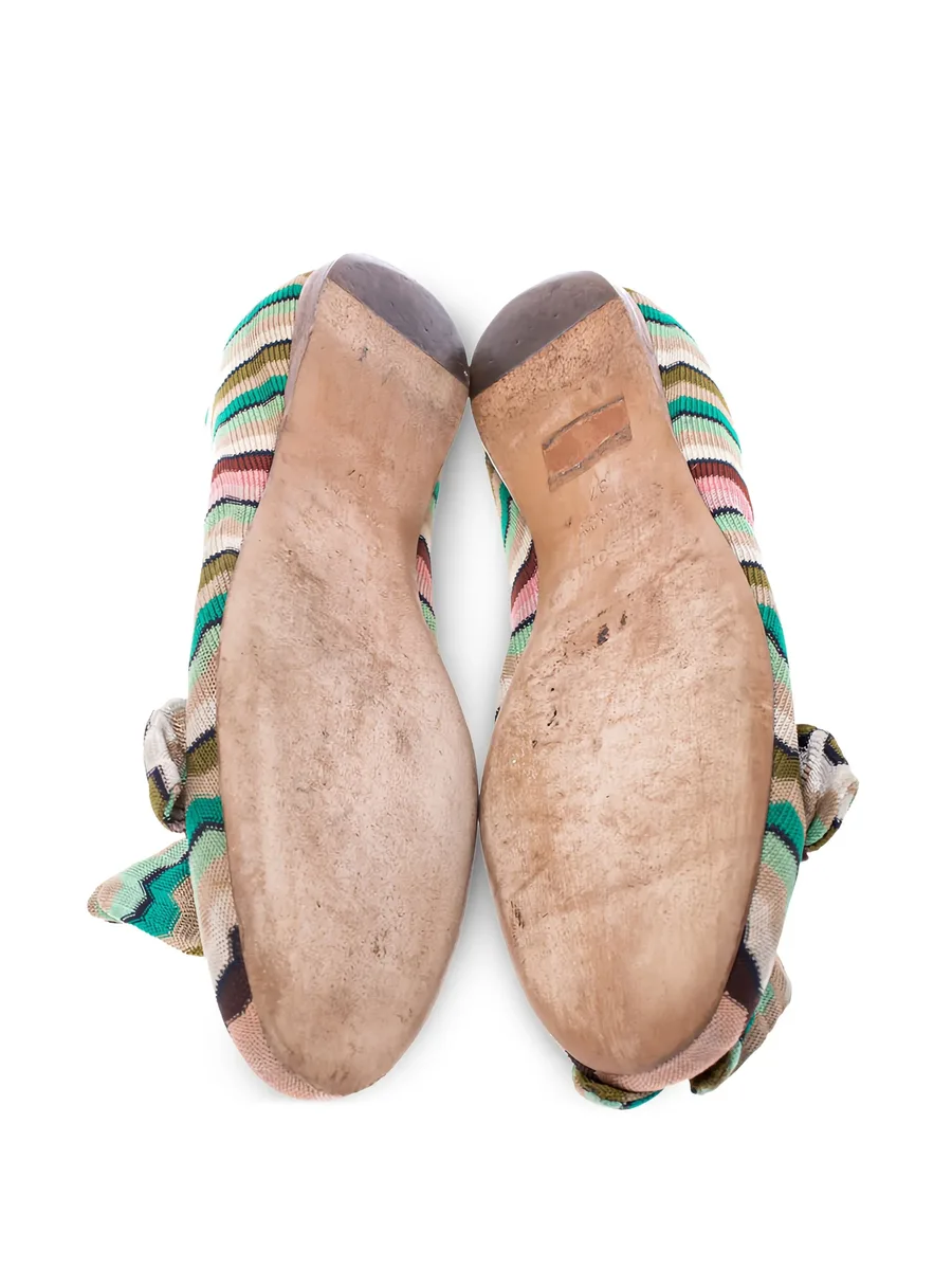 bow-detail wave-pattern ballet flats 6