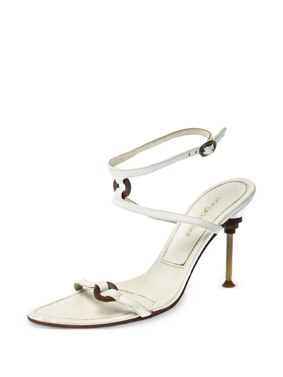 pre-owned 95mm leather sandals 5