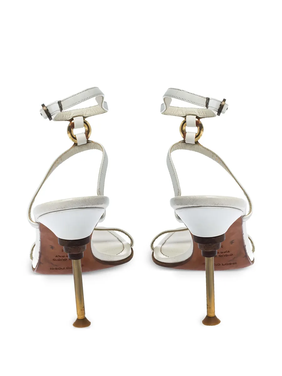 pre-owned 95mm leather sandals 8
