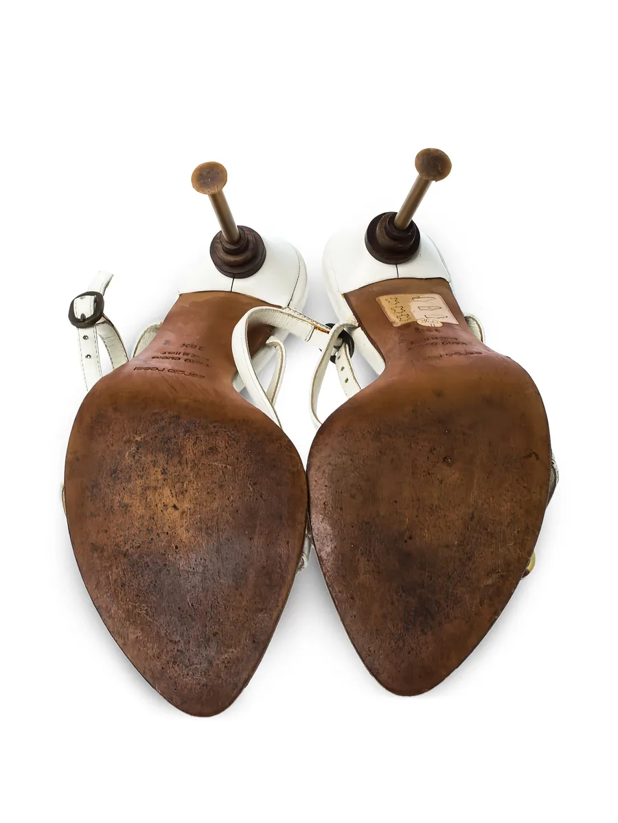 pre-owned 95mm leather sandals 9
