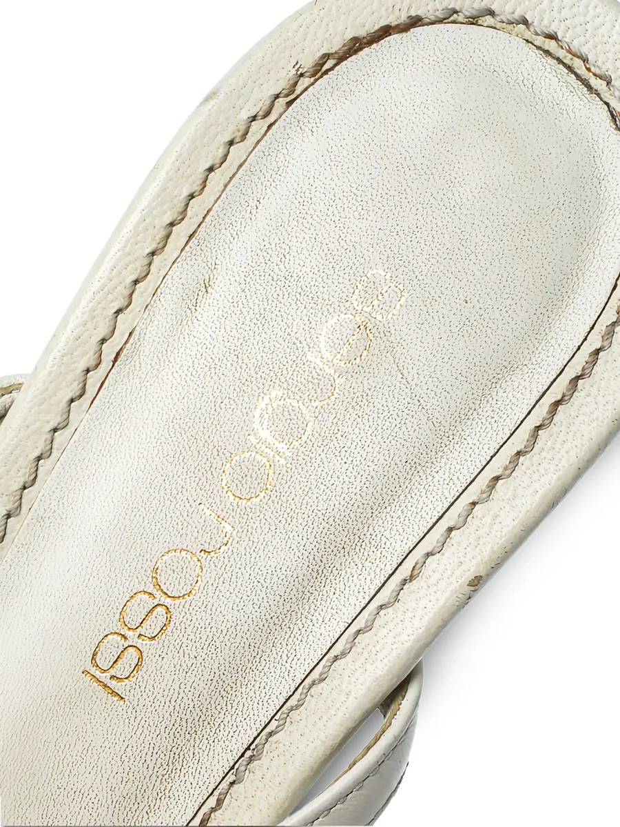 pre-owned 95mm leather sandals 12