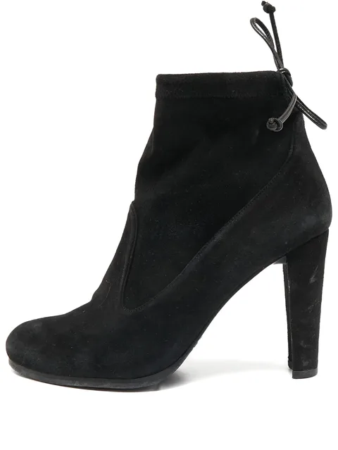 100mm suede back tie boots