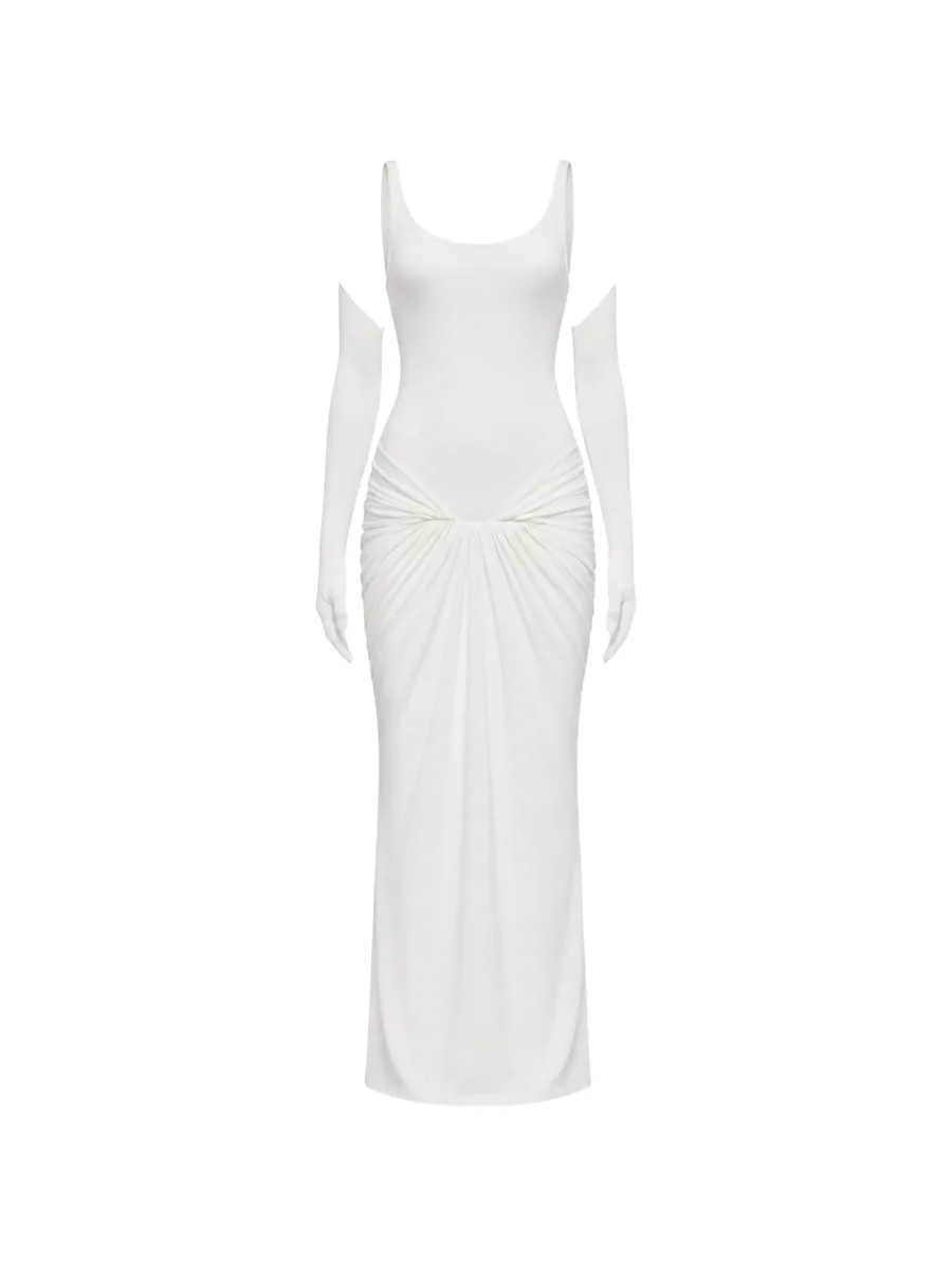 Jesse gathered-draping sleeveless maxi dress 1