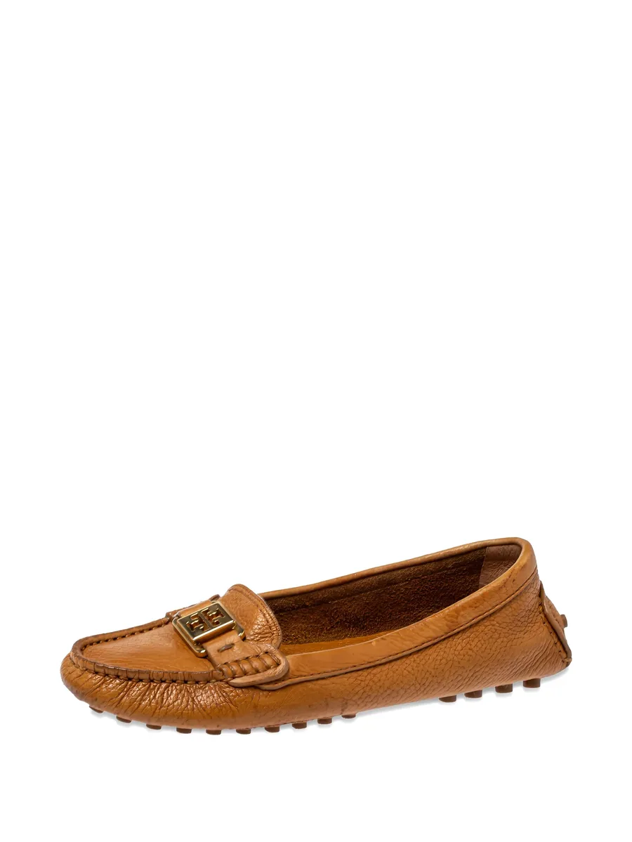 pre-owned leather driving loafers 4