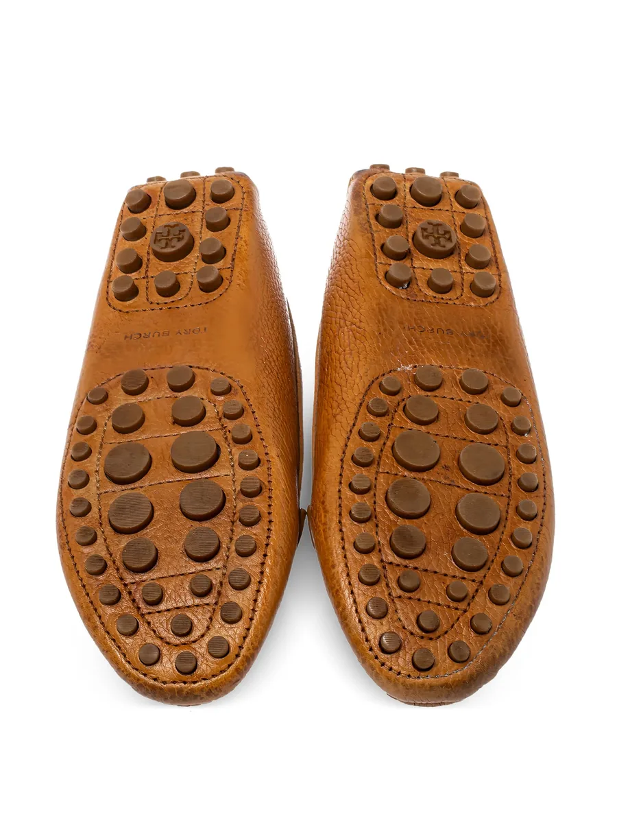 pre-owned leather driving loafers 7
