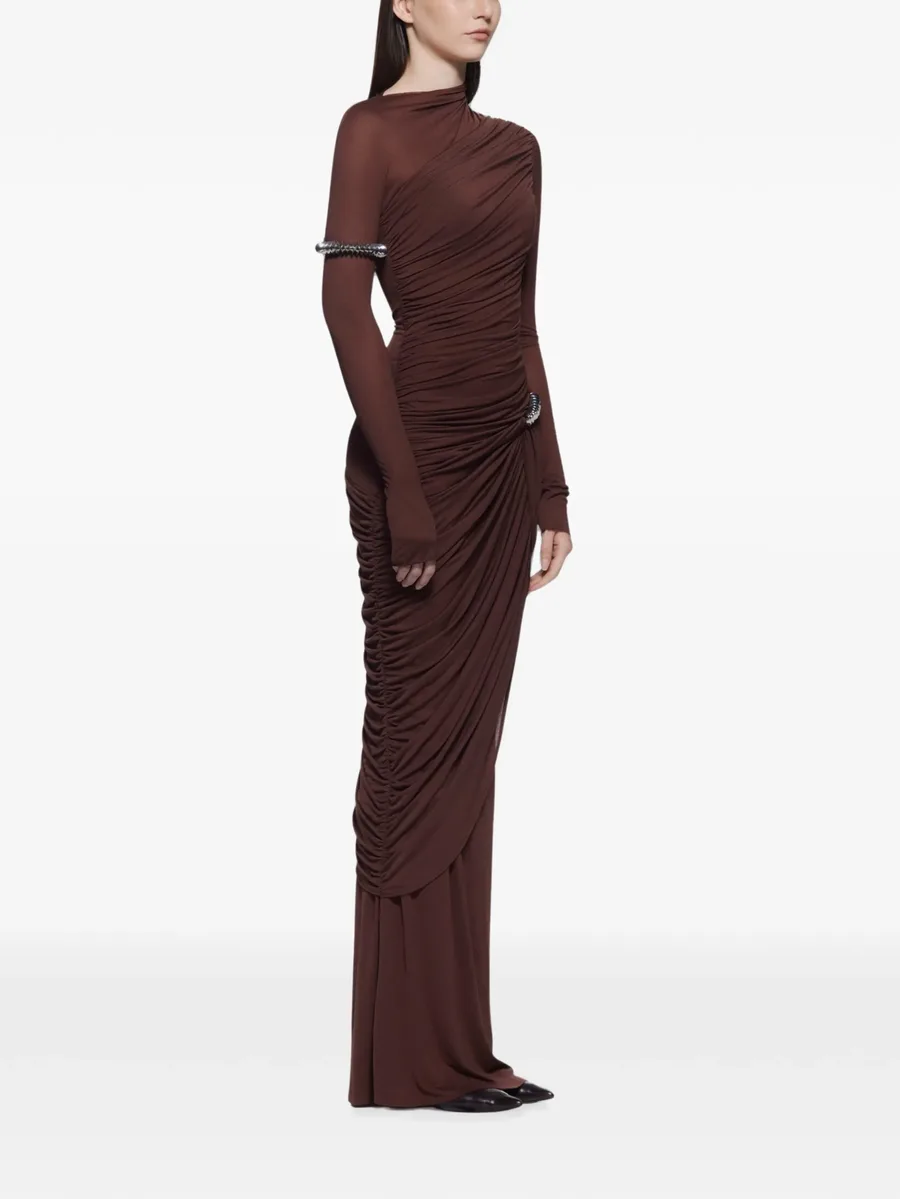 CDAM33 asymmetrical ruched maxi dress 3