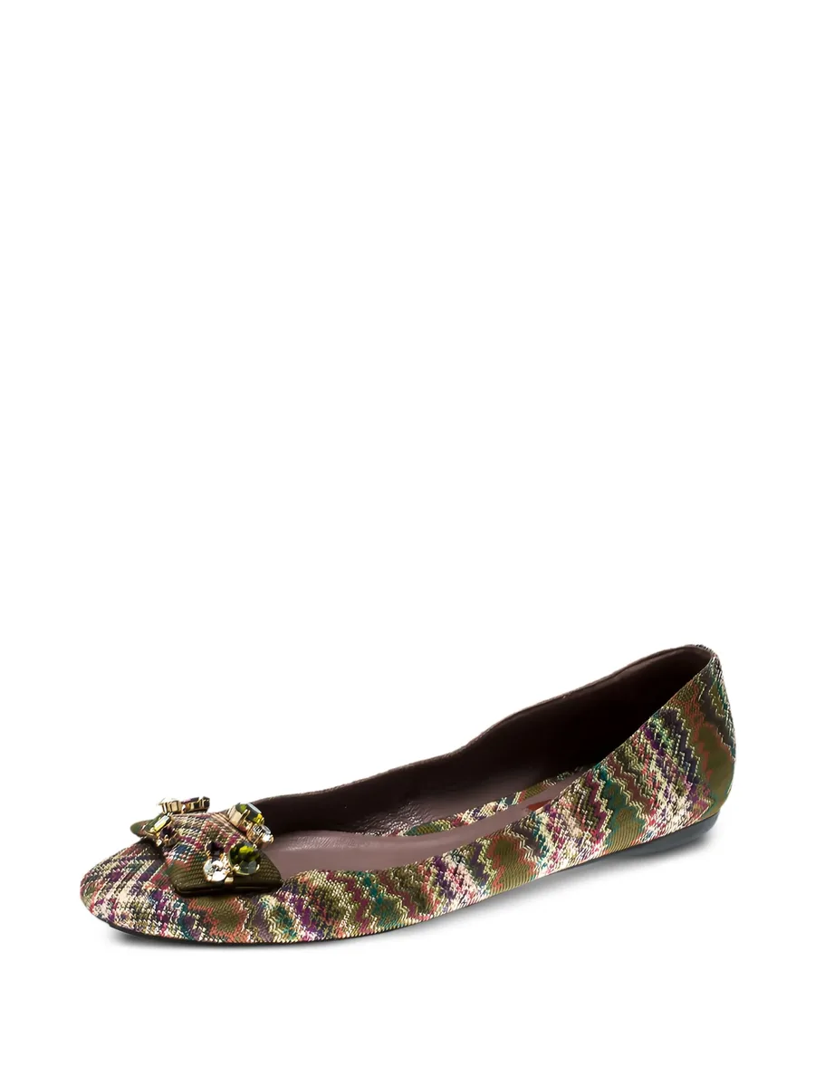 patterned crystal-embellished ballet flats 3