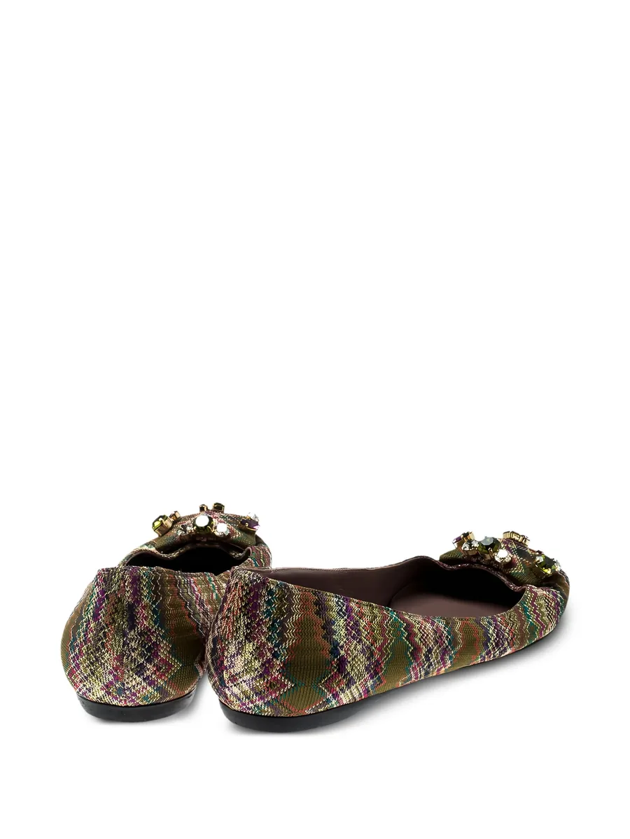 patterned crystal-embellished ballet flats 6