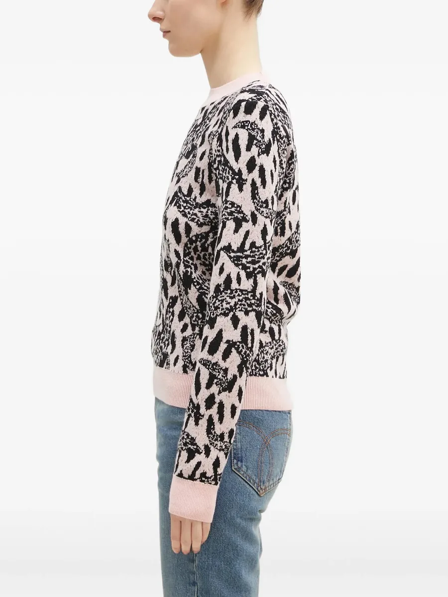 leopard-jacquard crew-neck sweater 5