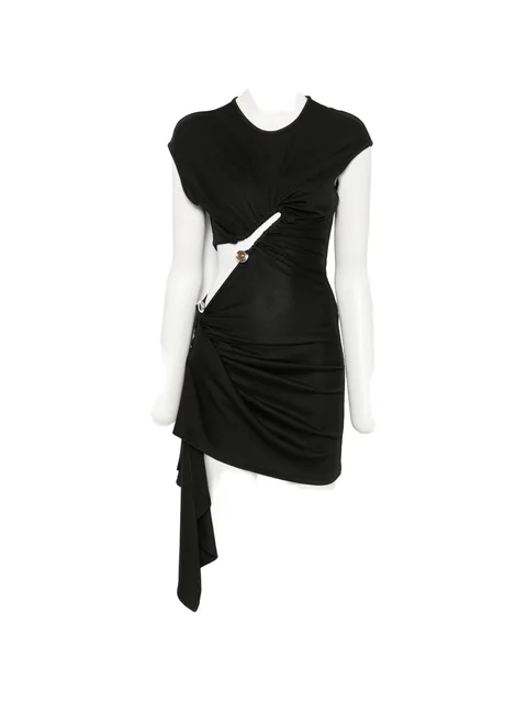 ruched cut-out mini dress