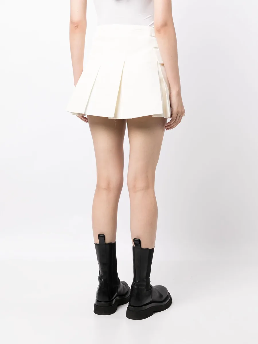 pleated A-line short shorts 7