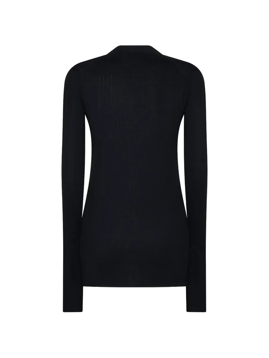 ribbed-knit V-neck cardigan 3