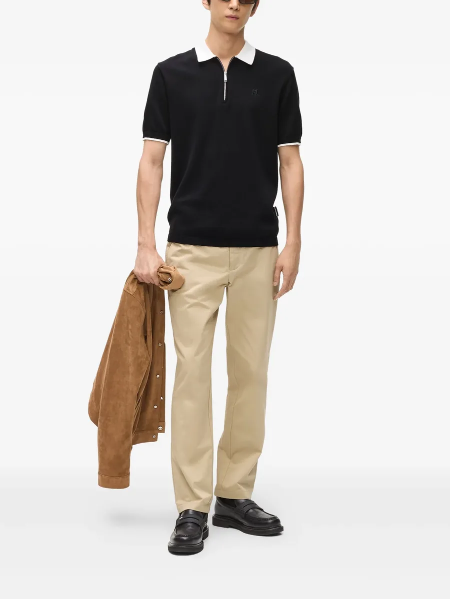 contrast-collar half-zip polo shirt 4