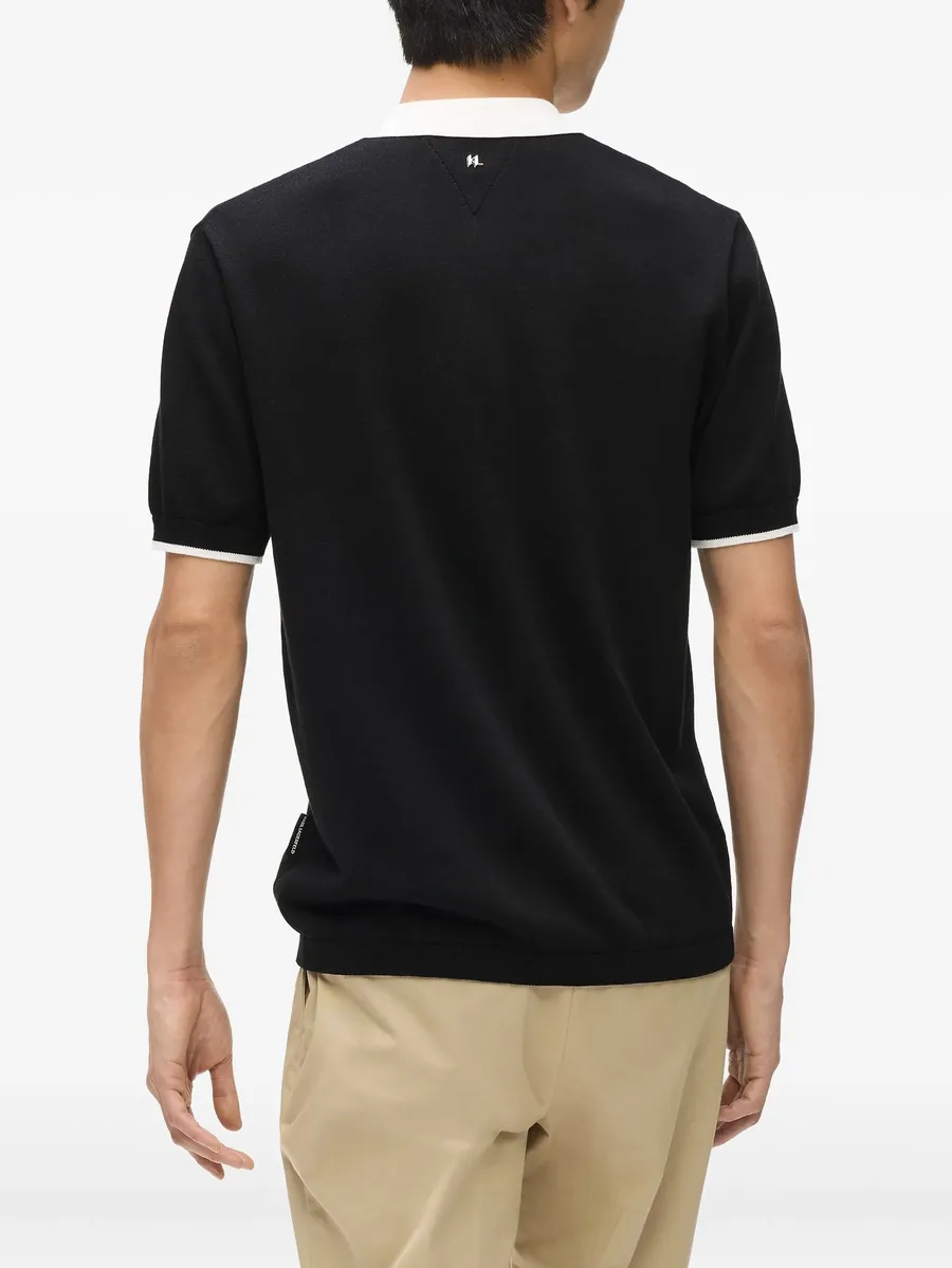 contrast-collar half-zip polo shirt 8