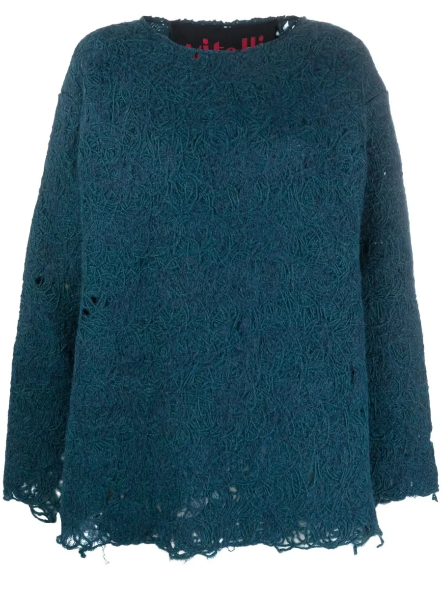 distressed-effect knit jumper 1