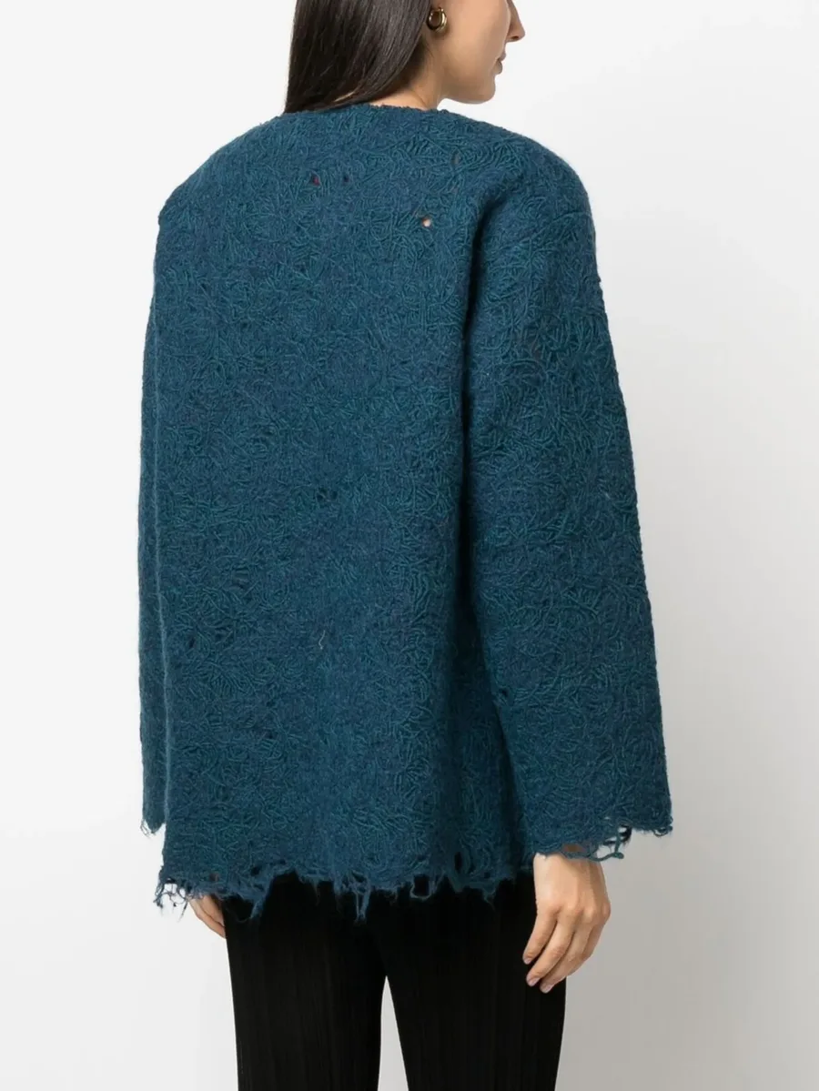 distressed-effect knit jumper 7
