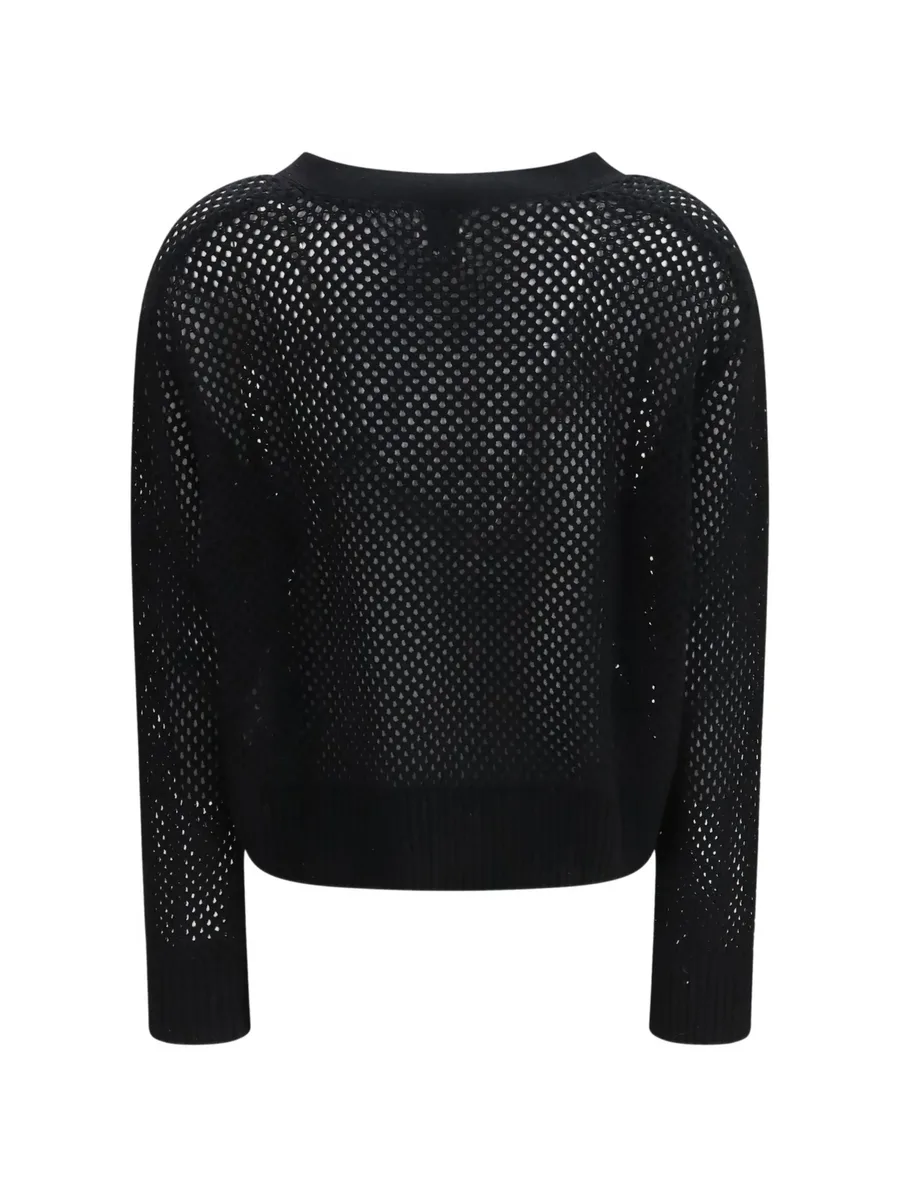 button mesh V-neck cardigan 3