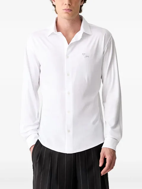 embroidered-logo shirt