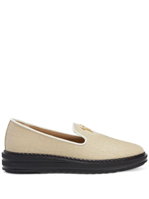 Tim logo-lettering loafers