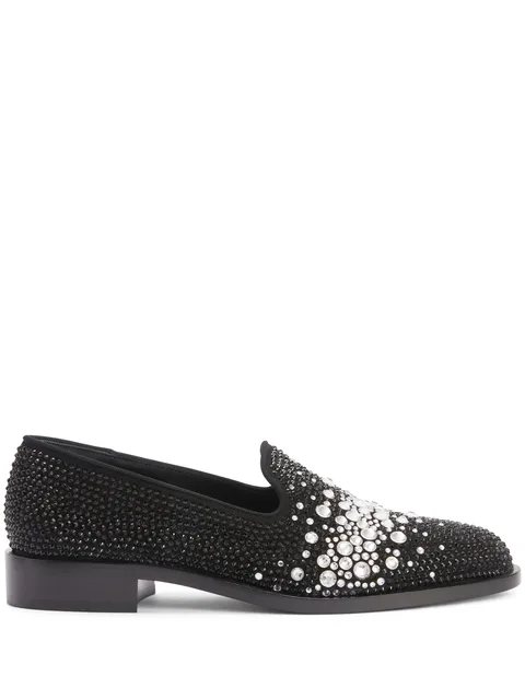 Matildha crystal-embellished loafers