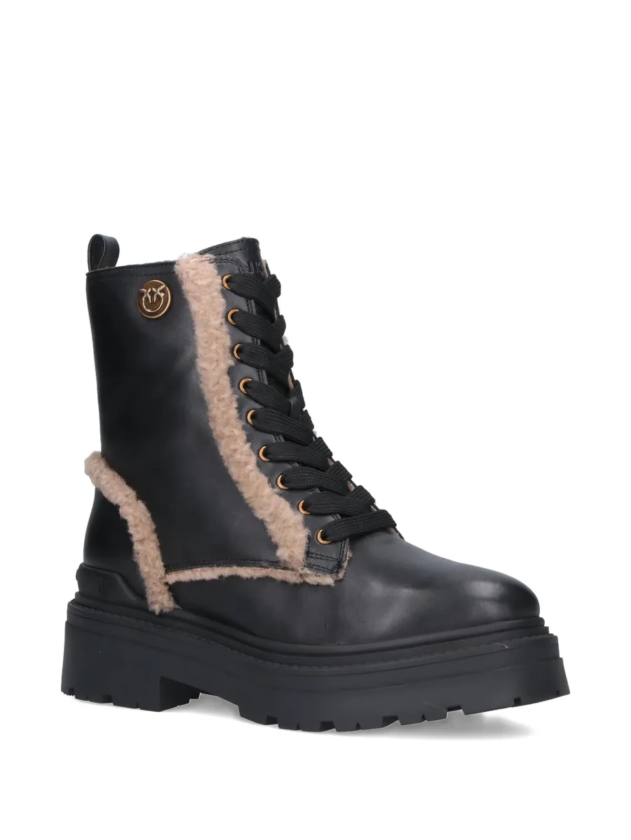 lace-up shearling trim boots 4