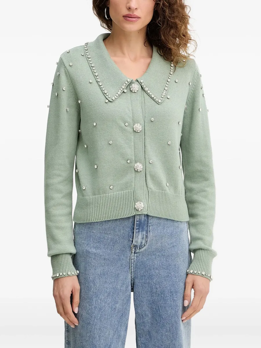 embellished-collar cardigan 1