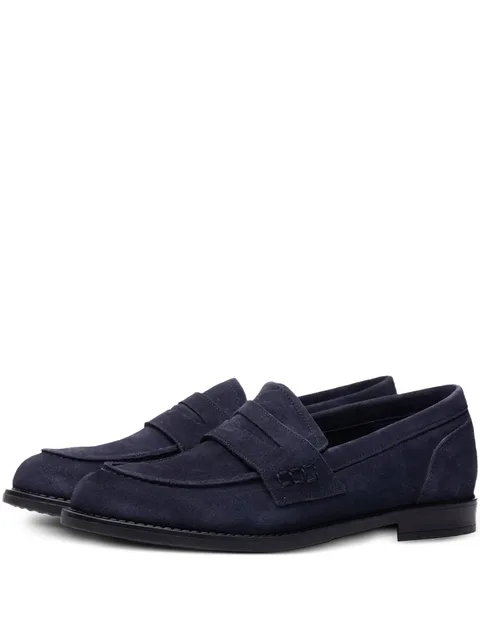 suede round-toe loafers