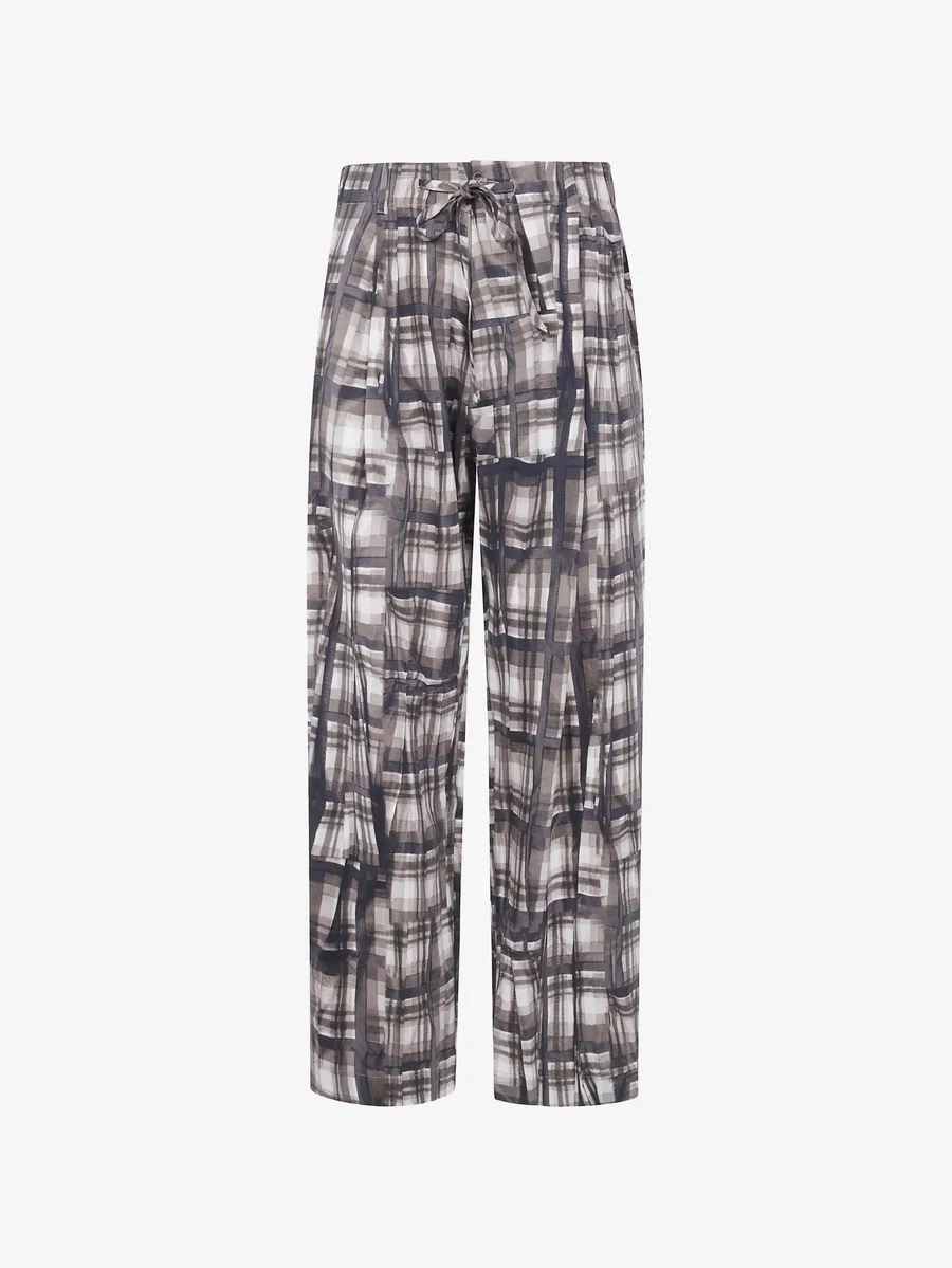 plaid straight-leg trousers 1