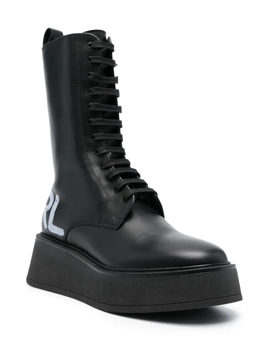 logo-print combat boots 3