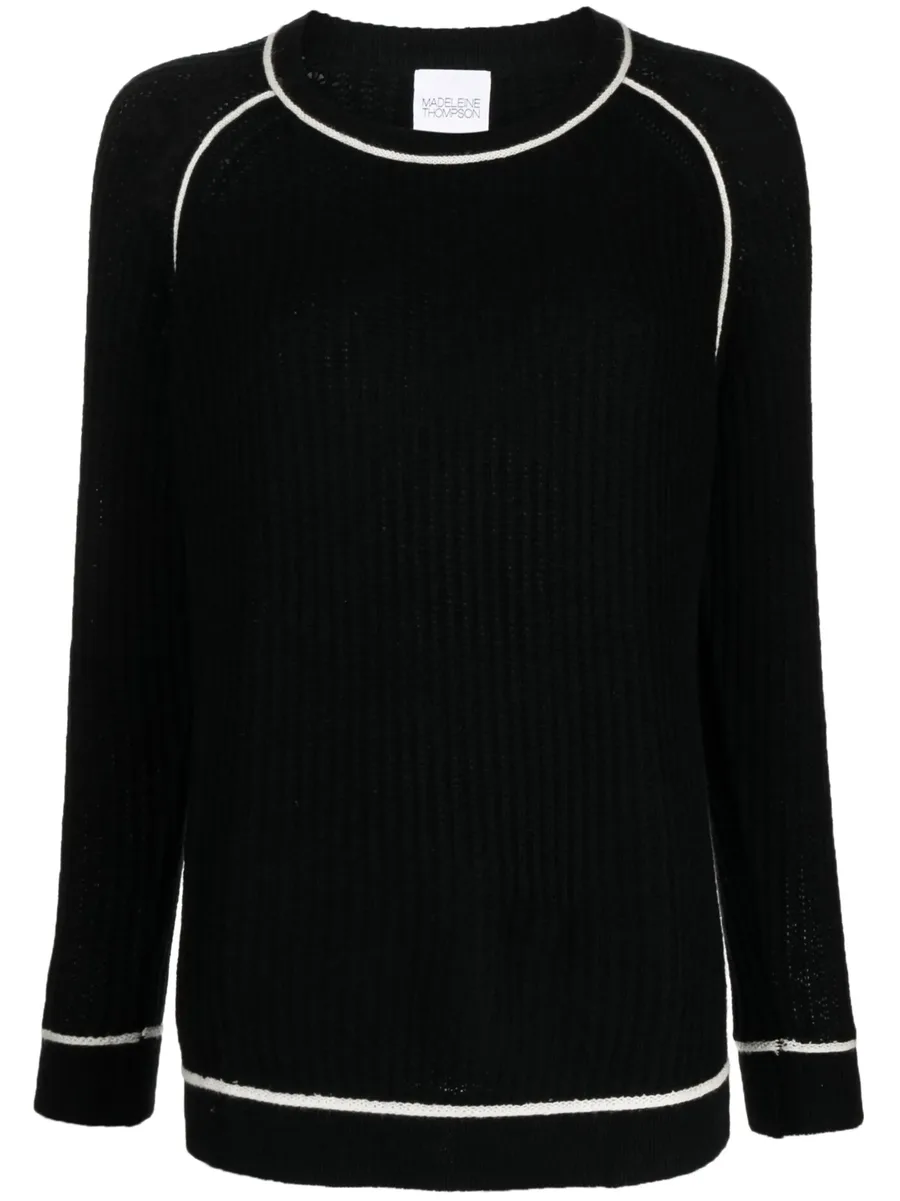 contrasting-edge knitted jumper 1