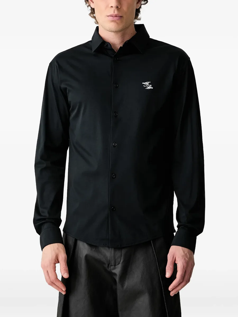 logo-embroidered shirt 1