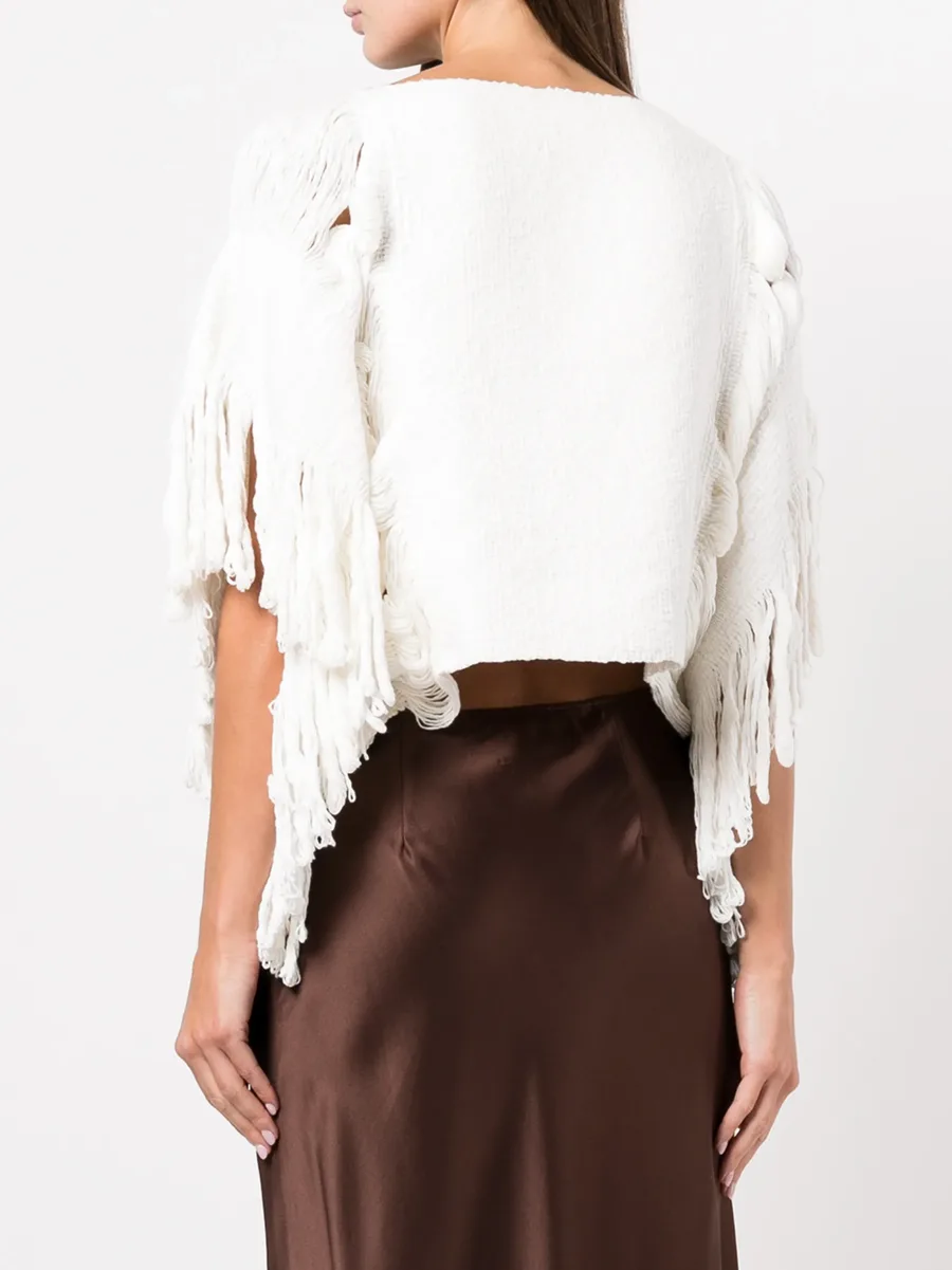 fringed-detail knitted top 8