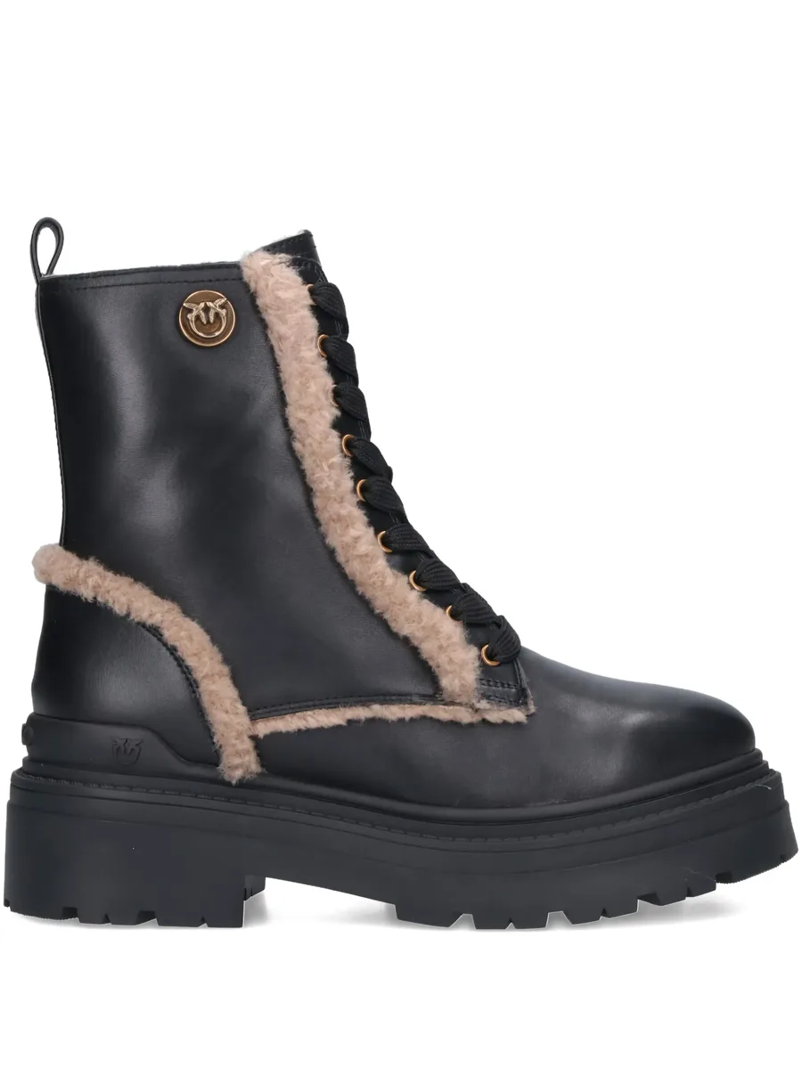 lace-up shearling trim boots 1
