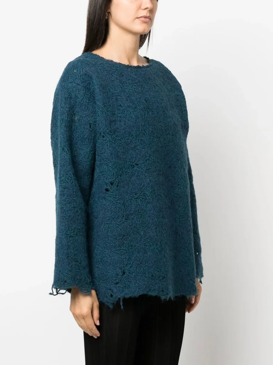distressed-effect knit jumper 5