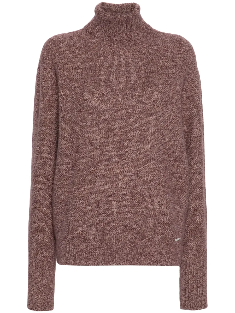 roll-neck speckle-knit jumper 2